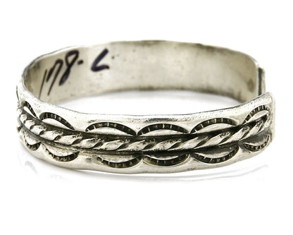 Small Women's Navajo Bracelet .925 Silver Handmade Cuff Signed Montoya C.1980's