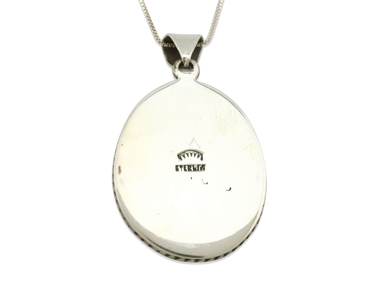 Navajo Handmade Pendant Necklace .925 Silver Artist Signed Sunrise C.80's