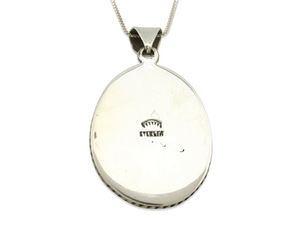 Navajo Handmade Pendant Necklace .925 Silver Artist Signed Sunrise C.80's
