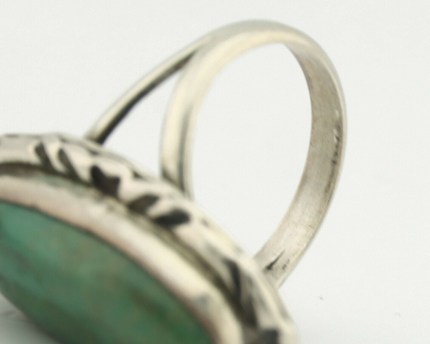 Navajo Ring .925 Silver Natural Turquoise Artist Signed Native American C.80's