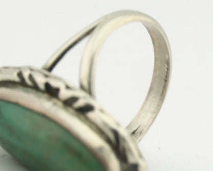 Navajo Ring .925 Silver Natural Turquoise Artist Signed Native American C.80's