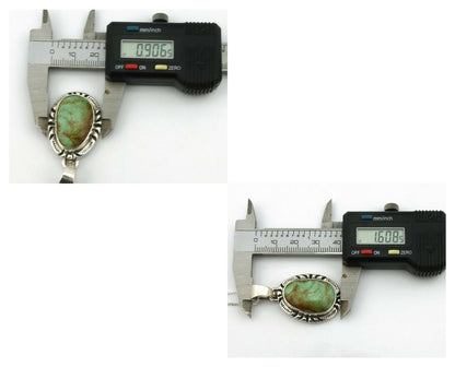 Navajo Pendant .925 Silver Kingman Turquoise Artist Signed Gecko C.80's