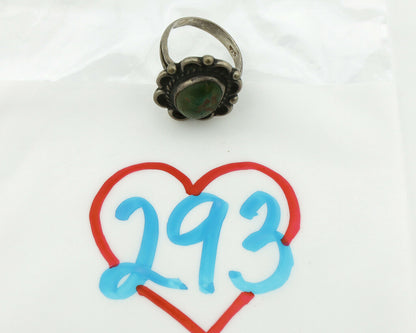 Navajo Ring .925 Silver Natural Turquoise Native American Artist C.80's