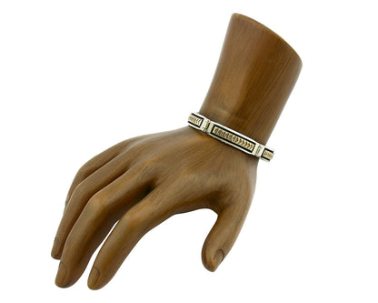 Navajo Bracelet Handmade .925 Silver & 14k SOLID Yellow Gold Signed JK C.85-92