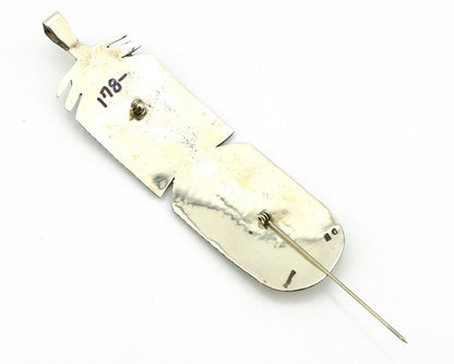Navajo Hair Clip Barrette 925 Silver Hand Stamped Native Artist Signed BD C.80's