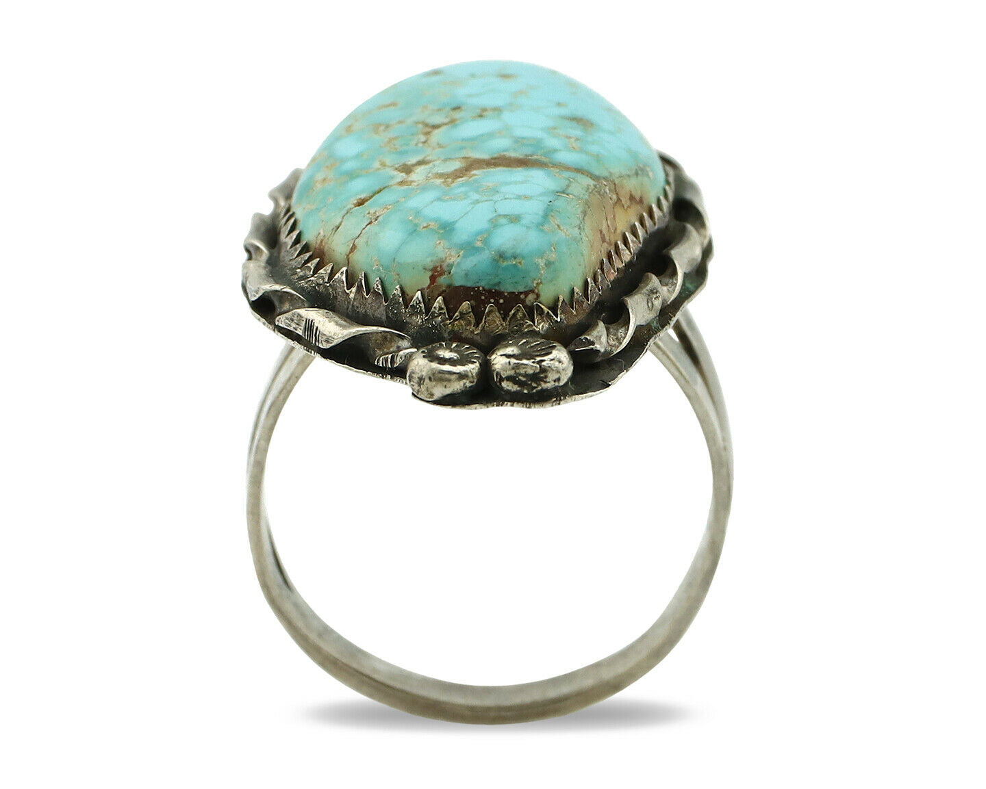 Navajo Ring .925 Silver #8 Turquoise Artist Signed James Martin C.80's