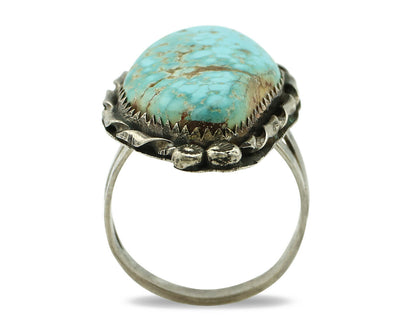 Navajo Ring .925 Silver #8 Turquoise Artist Signed James Martin C.80's