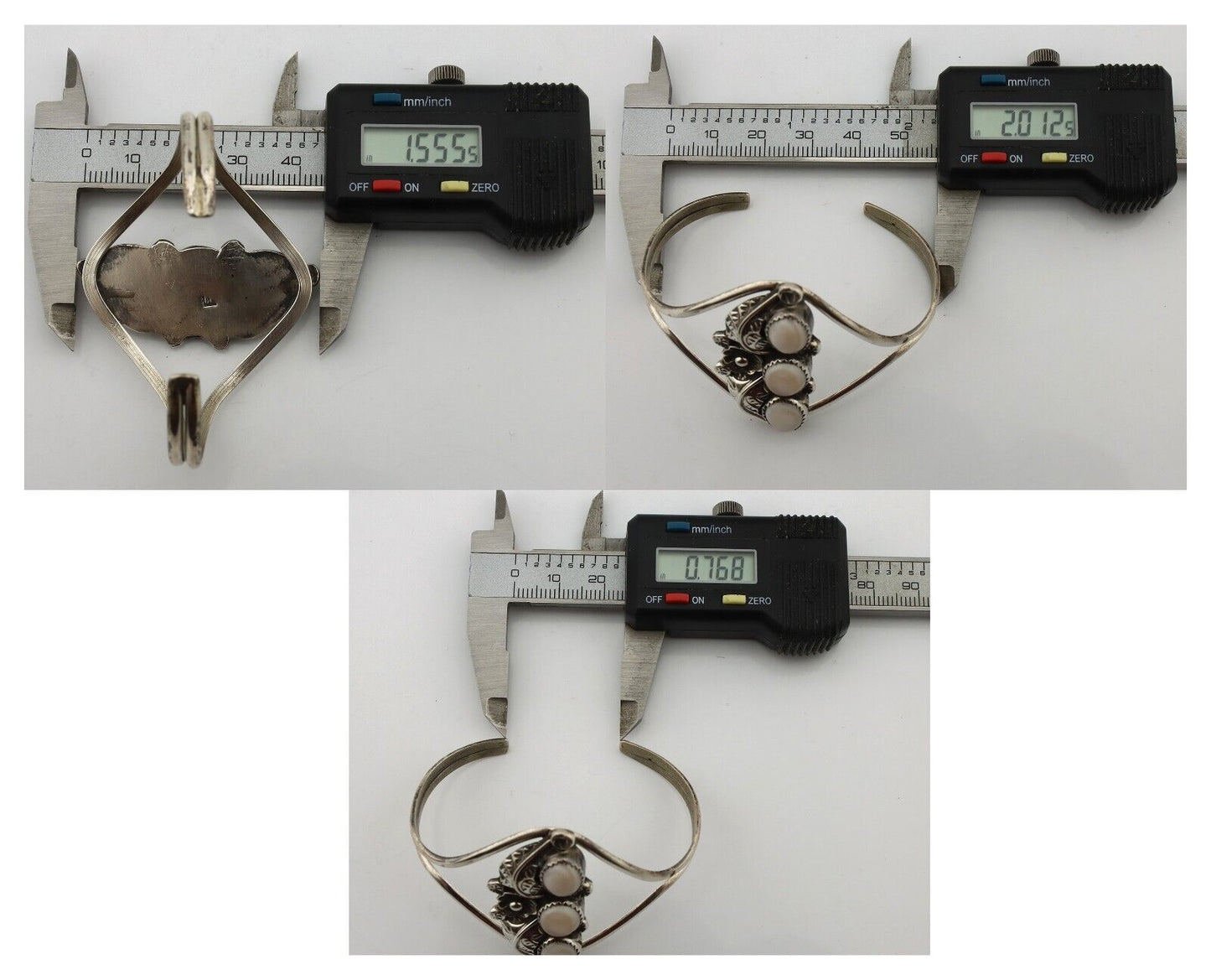 Women's Navajo Bracelet 925 Silver Natural Pink Mussel Native American Signed BB