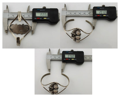 Women's Navajo Bracelet 925 Silver Natural Pink Mussel Native American Signed BB