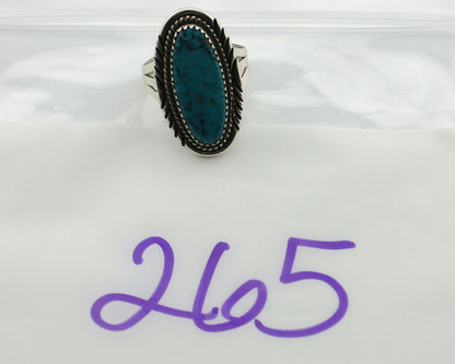 Navajo Ring .925 Silver Kingman Turquoise Native American Artist C.80's