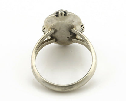 Navajo Ring .925 Silver Kingman Turquoise Handmade Native American Artist C.80's