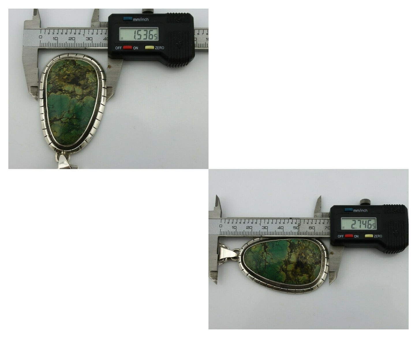 Navajo Pendant .925 Silver Green Turquoise Native American C.80's