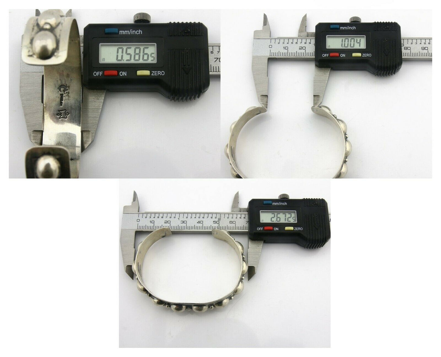 Navajo Bracelet .925 SOLID Silver Handmade Artist Signed C Montoya C. 1980's