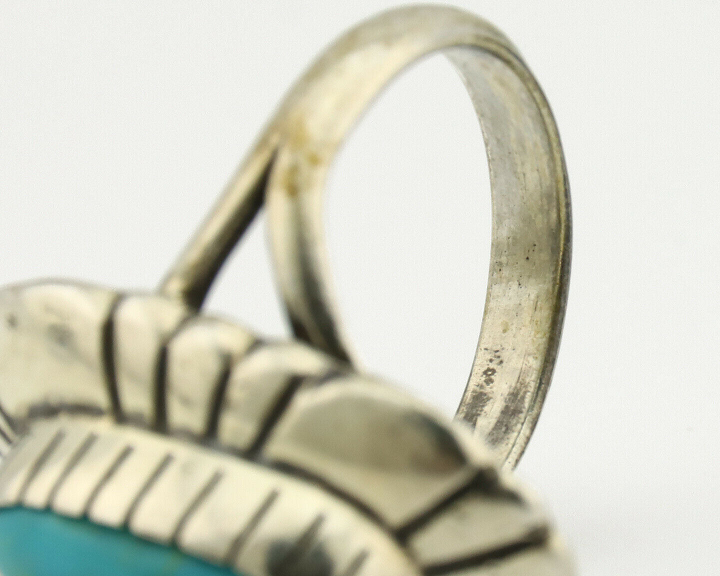 Navajo Ring .925 Silver Arizona Turquoise Signed M Montoya C.80's