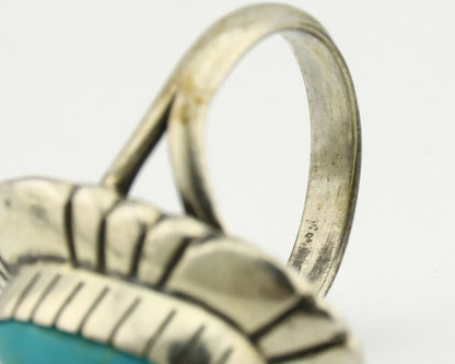 Navajo Ring .925 Silver Arizona Turquoise Signed M Montoya C.80's