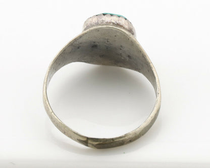 Zuni Ring .925 Silver Natural Blue Turquoise Native American Artist C.1980's