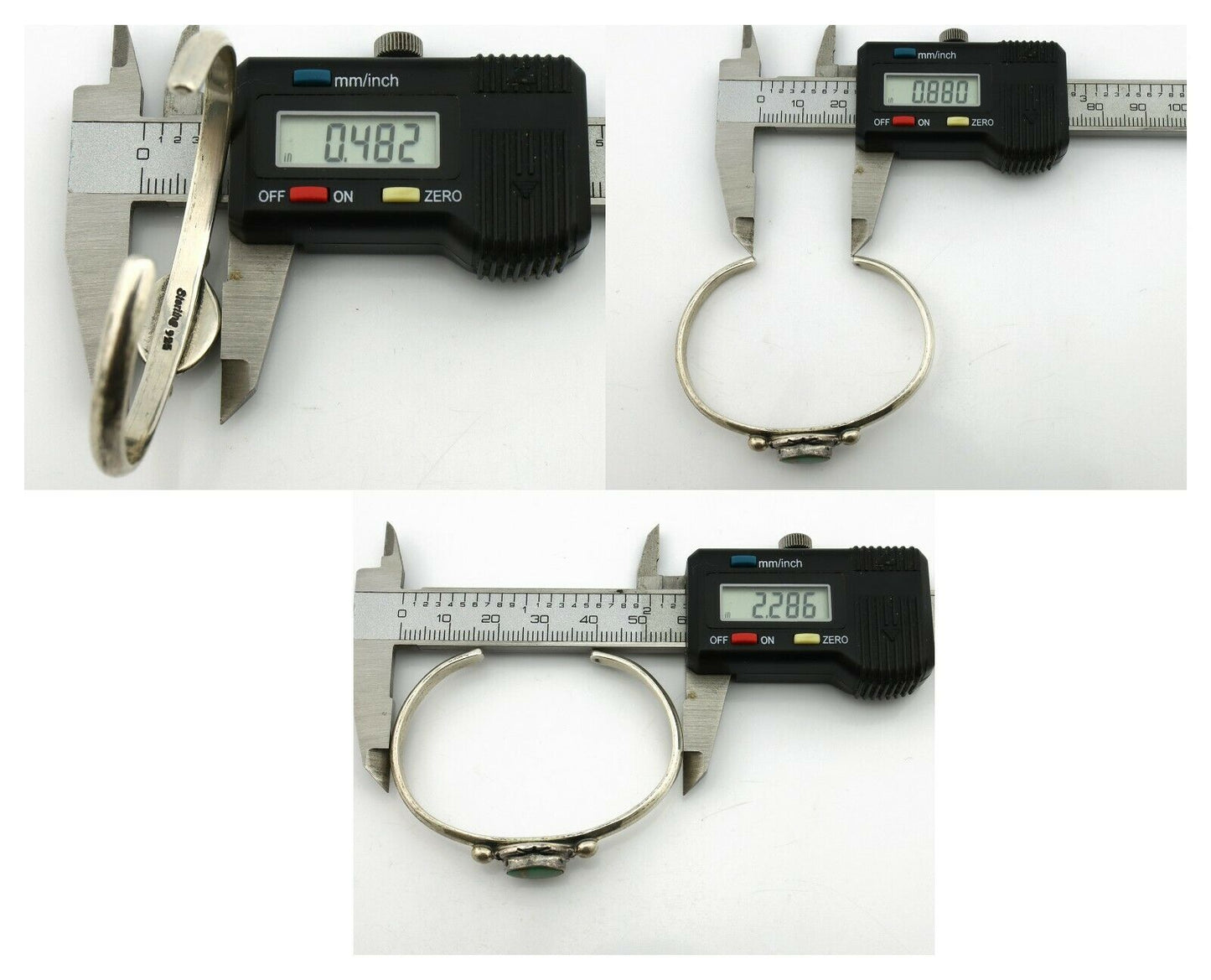 Navajo Bracelet .925 Silver Royston Turquoise Native American Artist C.90's