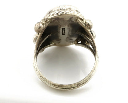 Navajo Ring .925 Silver Morenci Turquoise Native American Artist C80s