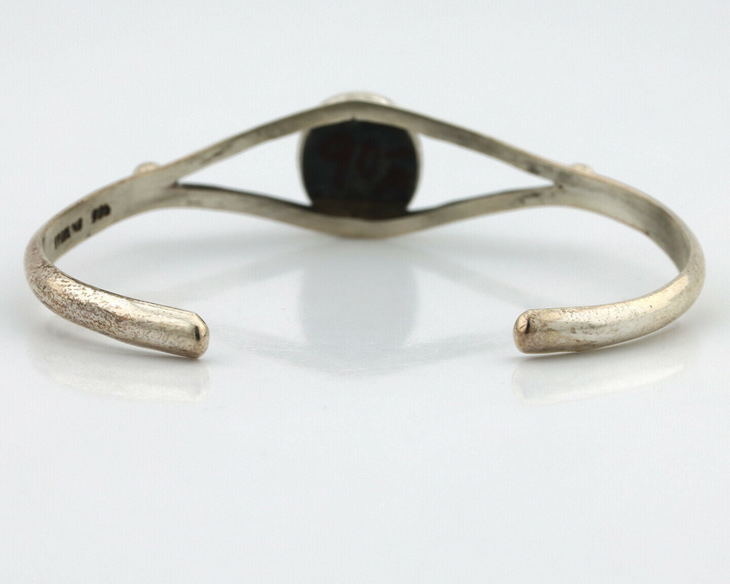 Navajo Bracelet .925 Silver Natural Black Onyx Native American Artist C.90's
