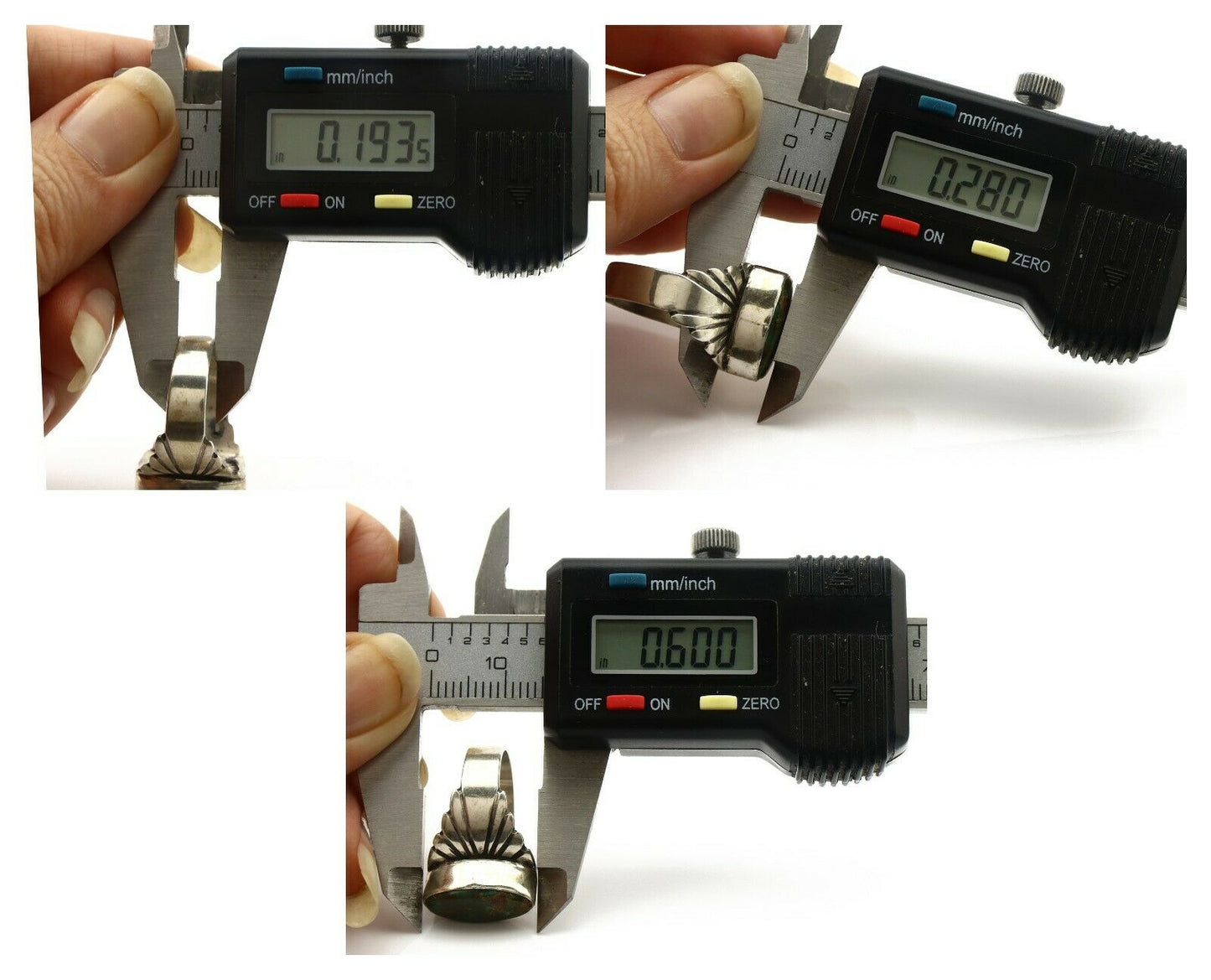 Navajo Ring .925 Silver Royston Turquoise Artist Signed Apache C.80's