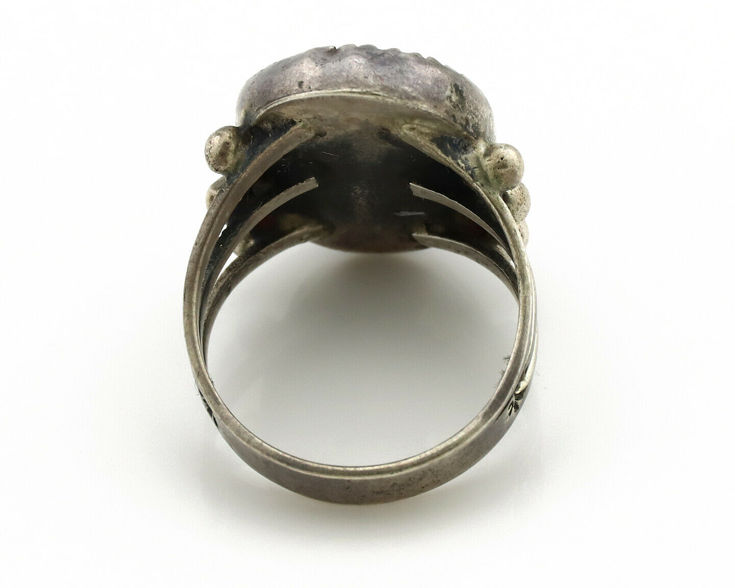 Navajo Ring .925 Silver Blue Turquoise Native American Artist C.1980's