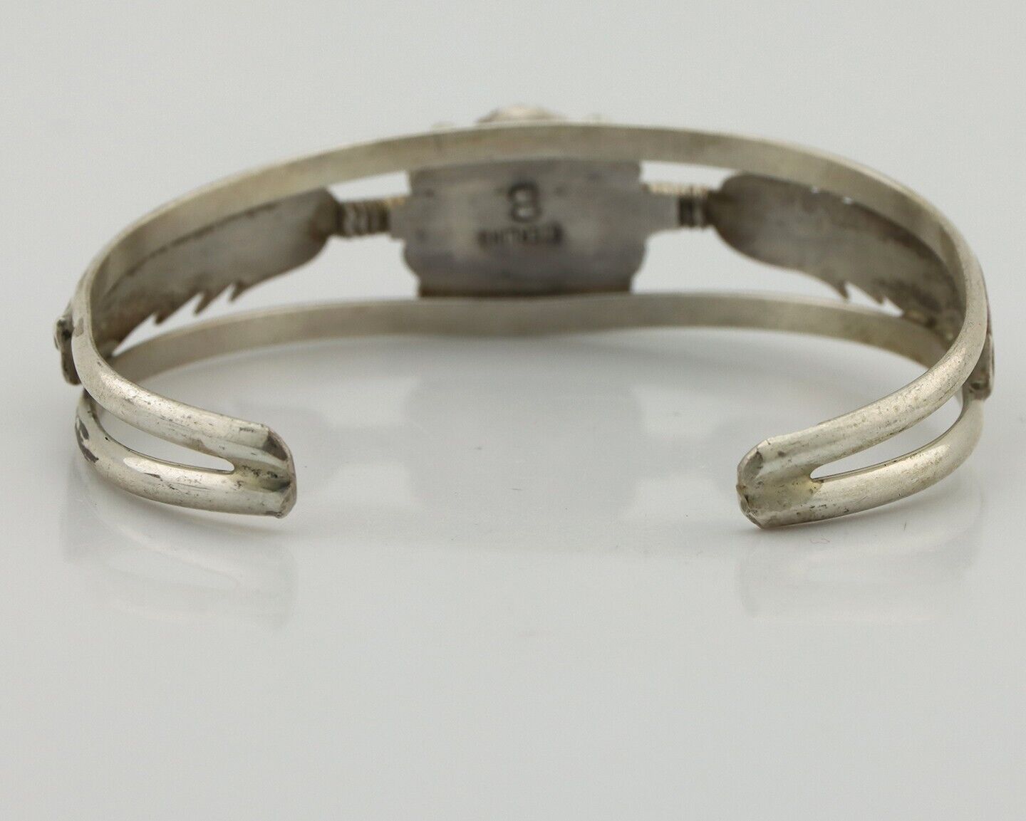 Navajo Bracelet 925 Silver Natural Pink Mussel Native American Signed Begay C80s