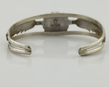 Navajo Bracelet 925 Silver Natural Pink Mussel Native American Signed Begay C80s