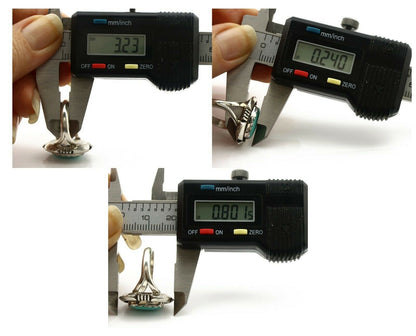 Navajo Ring .925 Silver Kingman Turquoise Handmade Native American Artist C.80's