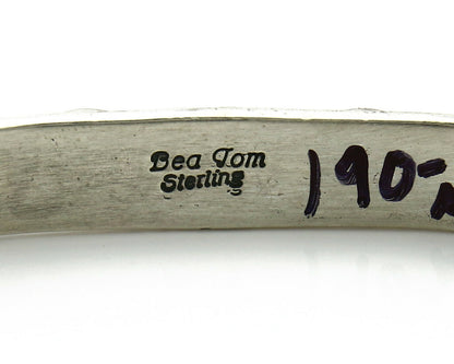 Navajo Bracelet .925 SOLID Silver Turquoise Signed Artist Bea Tom C.80's