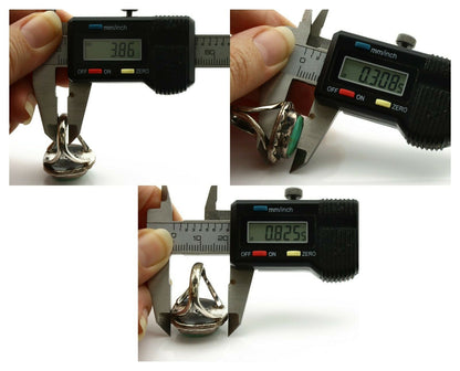 Navajo Ring .925 Silver Kingman Turquoise Artist Signed Gecko C.1980's