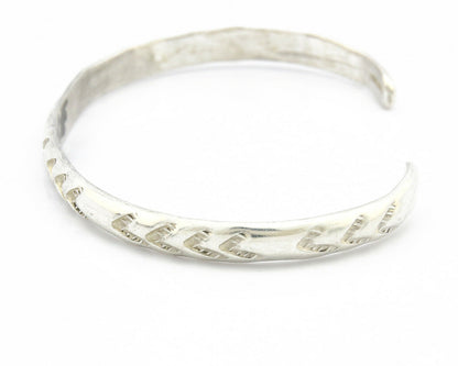 Navajo Bracelet .925 Silver Hand Stamped Arrow Head Artist I Montoya C.80's
