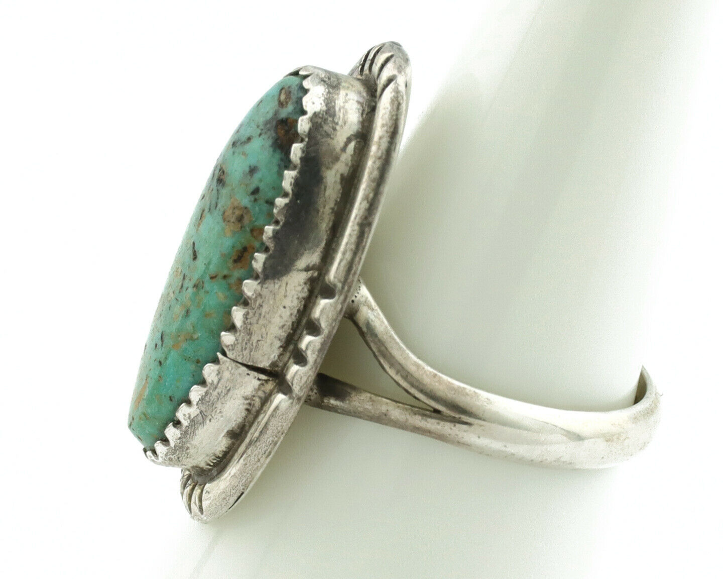 Navajo Ring .925 Silver Arizona Turquoise Native American Artist Handmade C.80's