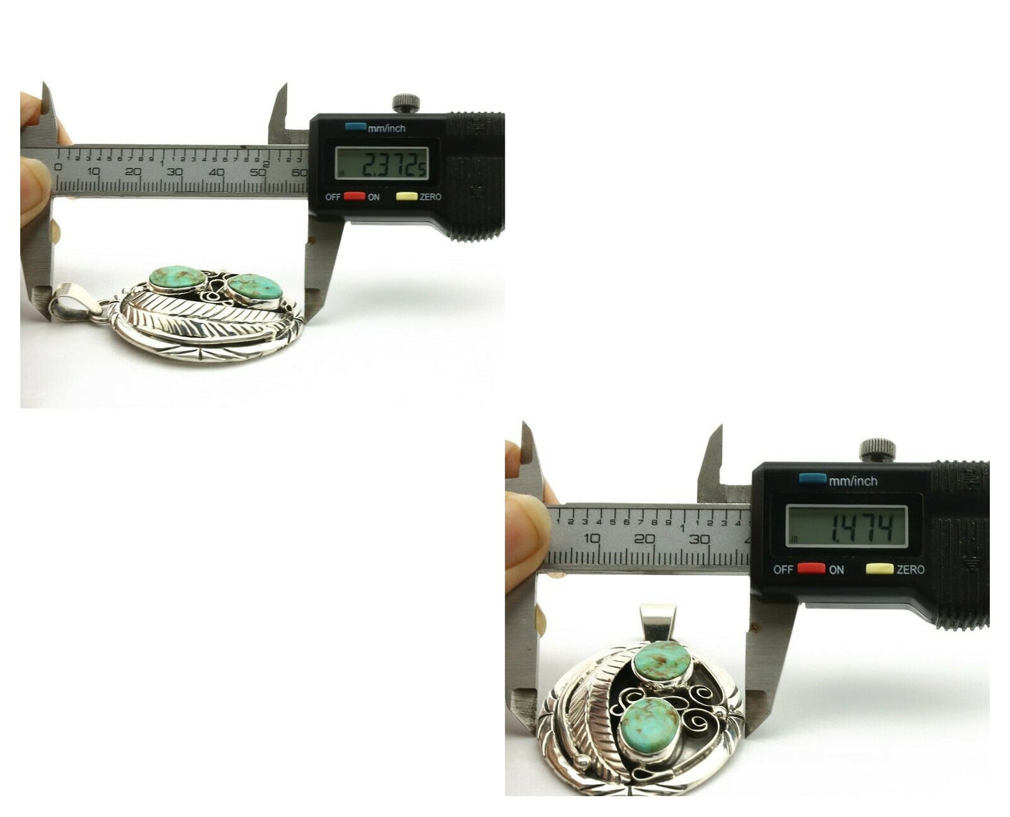 Navajo Necklace .925 Silver Kingman Turquoise Native American C.80's