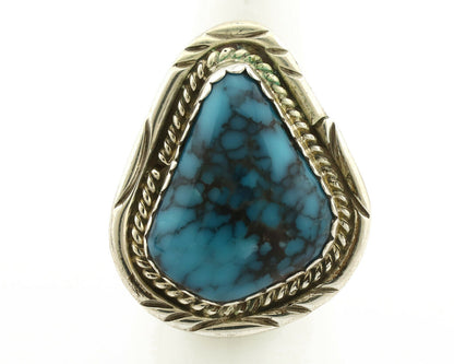 Navajo Ring .925 Silver Turquoise Mountain Artist Signed AC C.80's