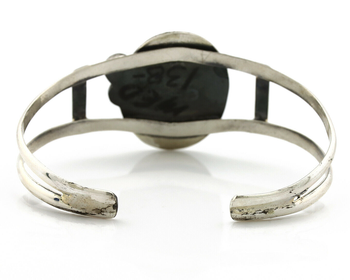 Navajo Bracelet .925 Silver Gober Turquoise Artist Signed C Montoya 80's