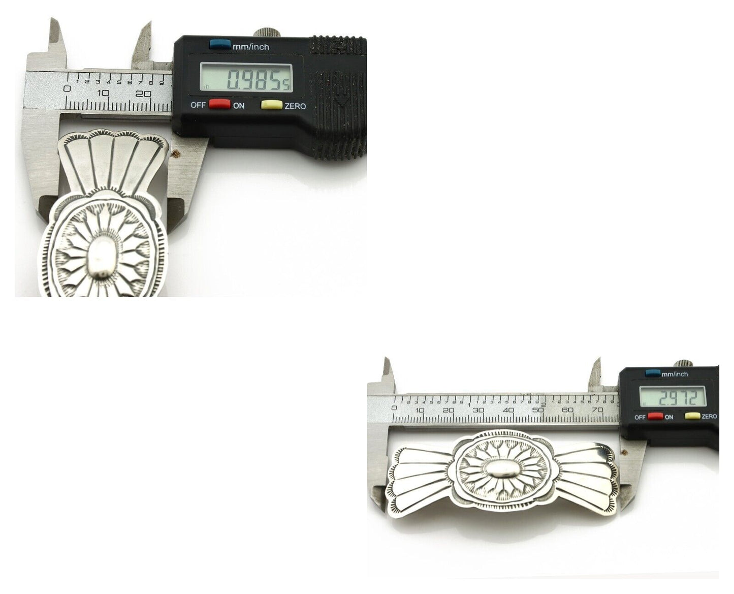 Navajo Hair Clip Barrette .925 Silver Hand Stamped Artist Signed Harold Tom C80s