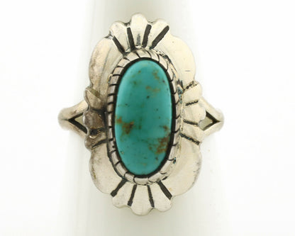 Navajo Ring .925 Silver Natural Mined Turquoise Artist Signed M Montoya C.80's