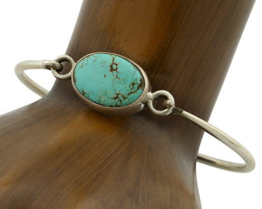Navajo Bracelet .925 Silver Blue Arizona Turquoise Native American Artist C.90's