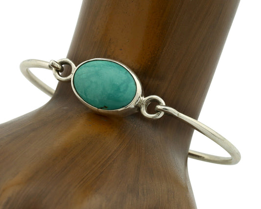 Navajo Bracelet .925 Silver Blue Arizona Turquoise Native American Artist C.90's