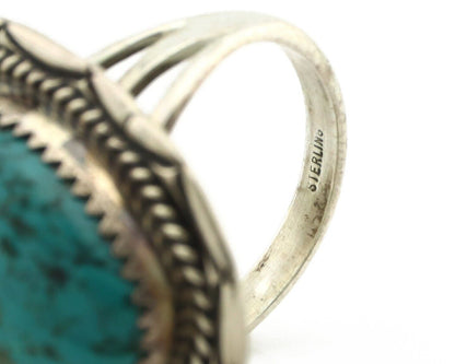 Navajo Ring .925 Silver Blue Turquoise Native American Artist C.80's