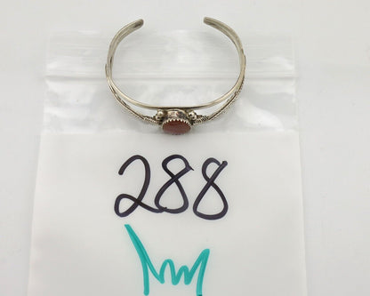 Navajo Bracelet 925 Silver Natural Pink Mussel Native American Signed Begay C80s