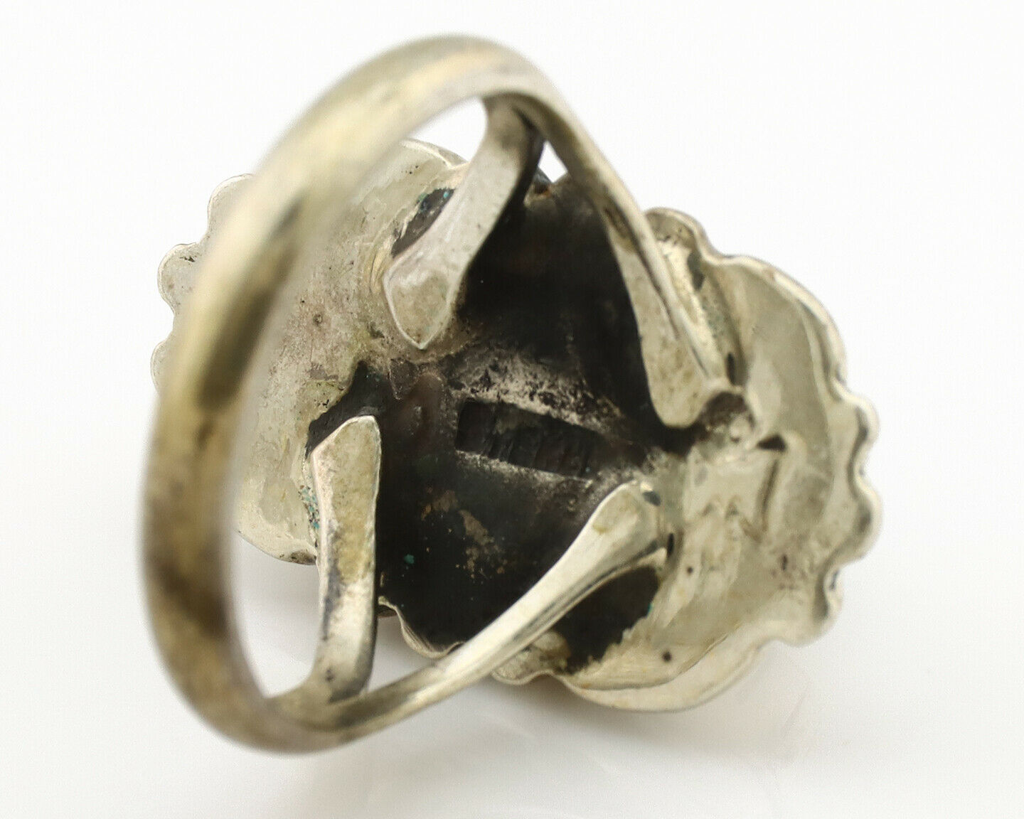 Navajo Ring .925 Silver Natural Mined Turquoise Artist Signed M Montoya C.80's