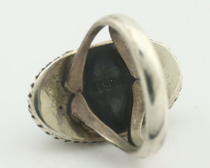 Navajo Ring .925 Silver Natural Blue Turquoise Native American Artist C.80's