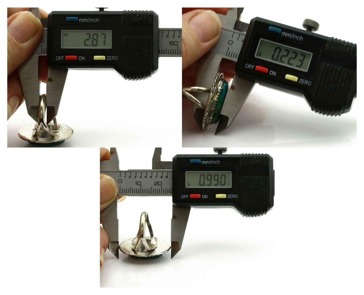 Navajo Ring .925 Silver Turquoise Native American Artist C.1980's