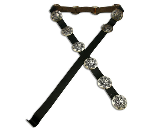 Women's Navajo Concho Belt Hand Stamped .925 Silver C.80's