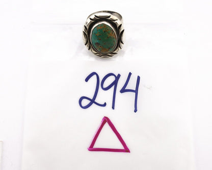 Men's Navajo Ring 925 Silver Kingman Turquoise Native Artist Signed C Montoya