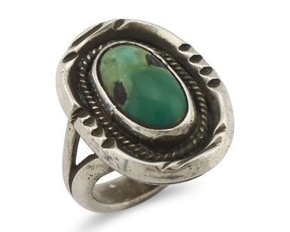 Navajo Handmade Ring 925 Silver Kingman Turquoise Native Artist C.80's