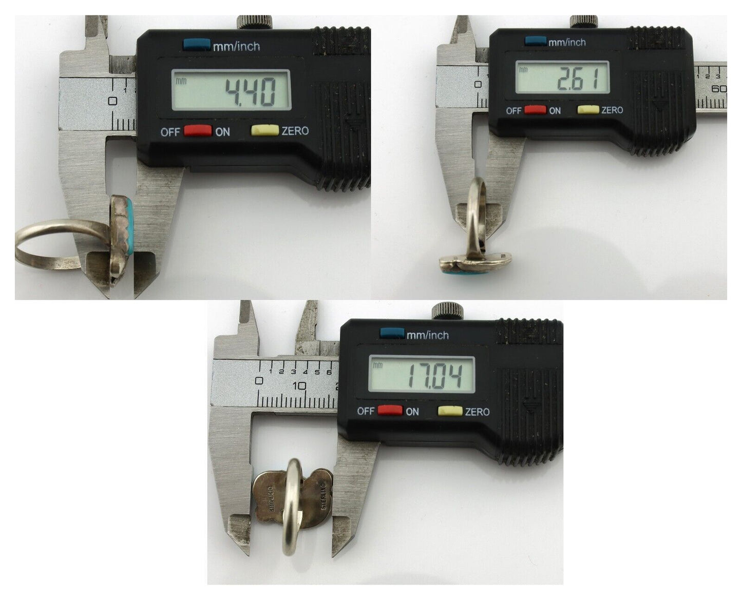 Zuni Ring 925 Silver Natural Mined Blue Turquoise Artist Signed Simplicio C.80's