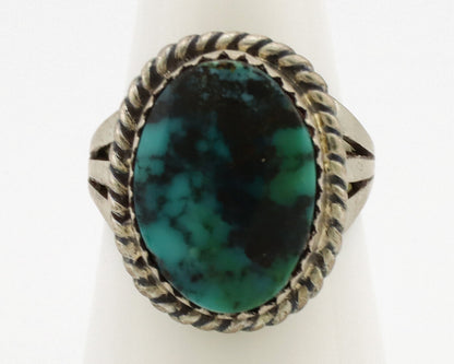 Navajo Ring .925 Silver Natural Turquoise Native American Artist C.1980's
