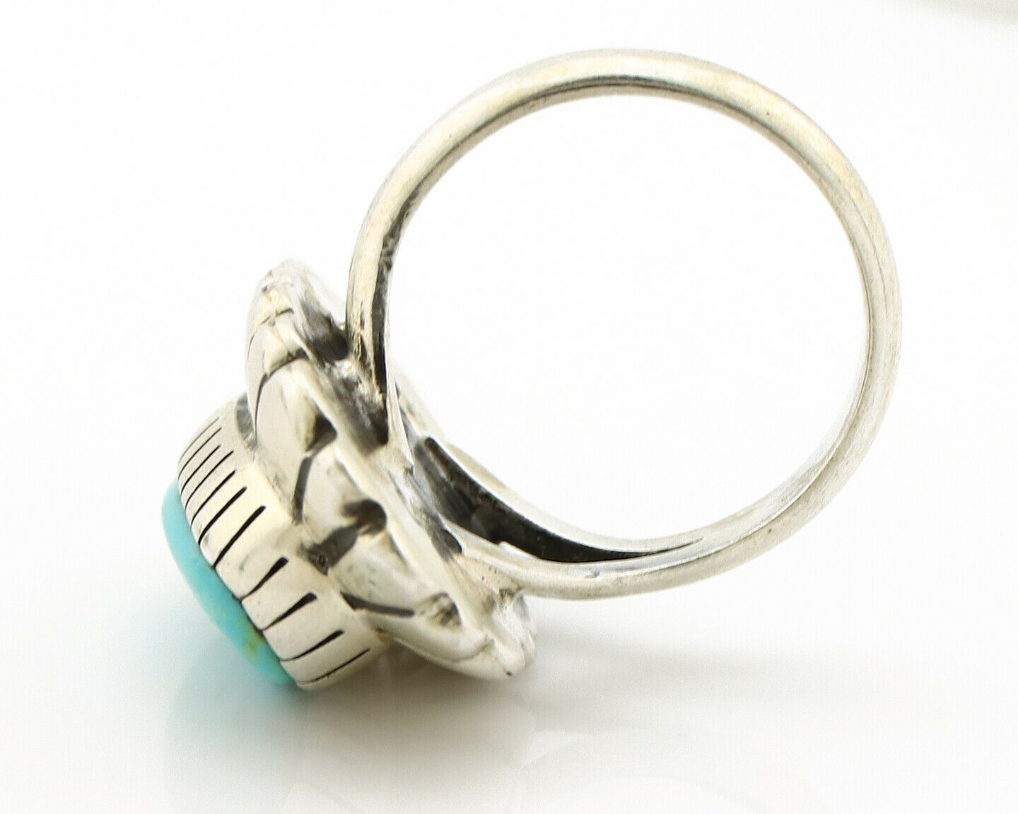 Navajo Ring .925 Silver Arizona Turquoise Signed M Montoya C.80's